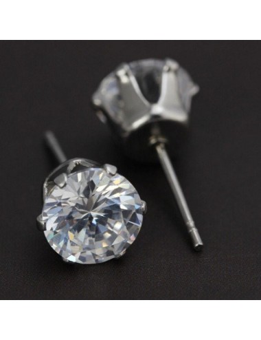 PENDIENTES TIPO CHATÓN UNISEX, ACERO Y ORO 18 KILATES