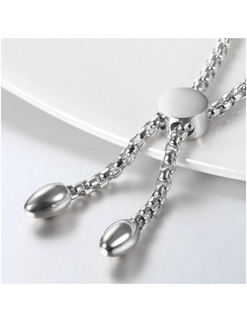 PULSERA ACERO CON CORAZÓN PARA GRABAR
