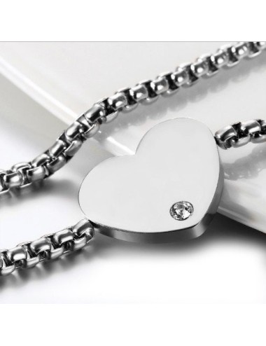 PULSERA ACERO CON CORAZÓN PARA GRABAR