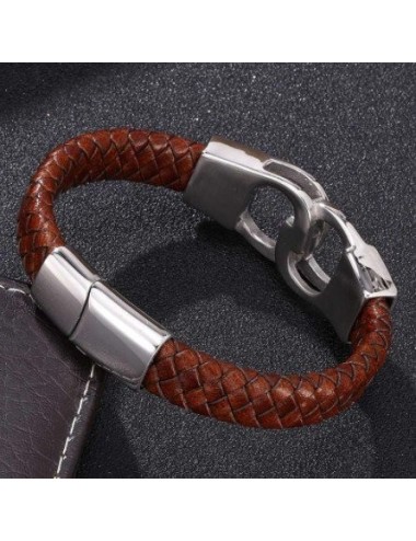 PULSERA CUERO ESPOSAS  (SE GRABA)