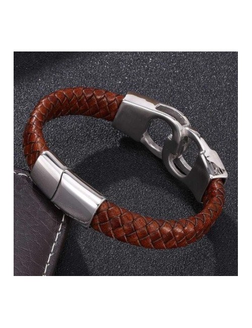 PULSERA CUERO ESPOSAS  (SE GRABA)