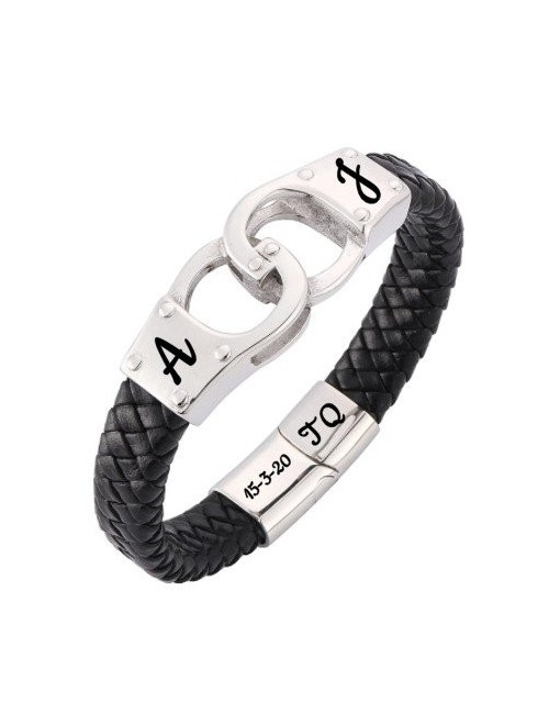 PULSERA CUERO ESPOSAS  (SE GRABA)