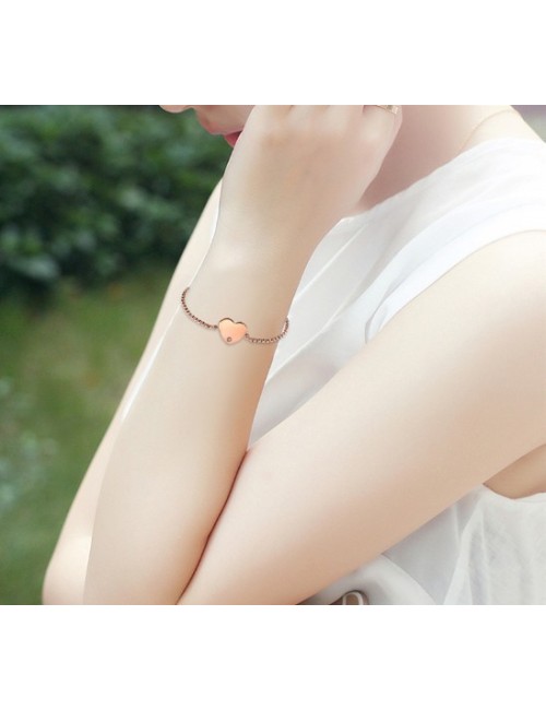 PULSERA ACERO CON CORAZÓN PARA GRABAR