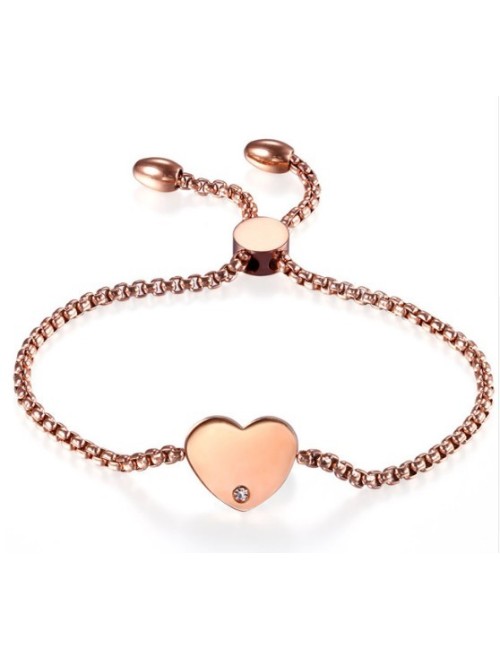 PULSERA ACERO CON CORAZÓN PARA GRABAR