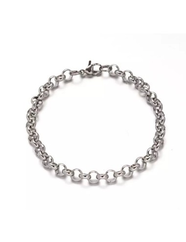 PULSERA ROLO ACERO (SE PUEDEN AÑADIR CHAPAS GRABADAS)