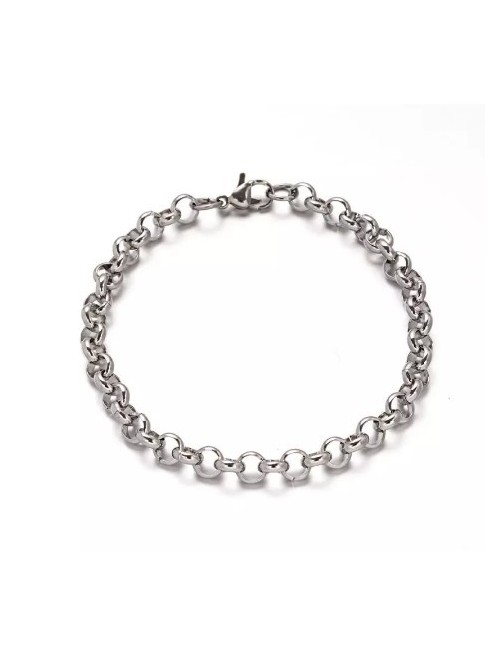 PULSERA ROLO ACERO (SE PUEDEN AÑADIR CHAPAS GRABADAS)