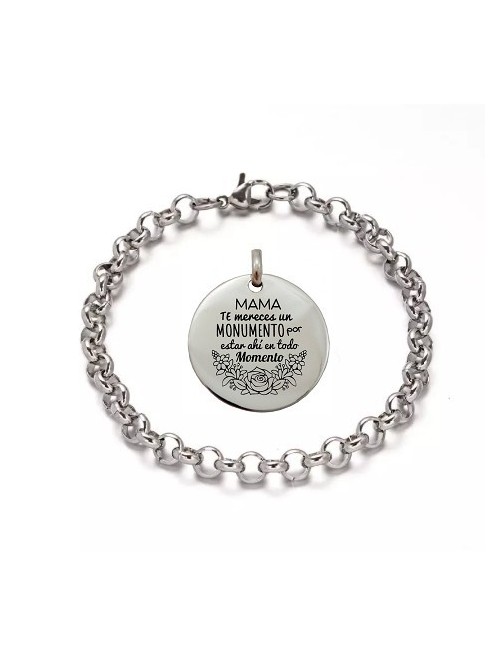 PULSERA ROLO ACERO (SE PUEDEN AÑADIR CHAPAS GRABADAS)