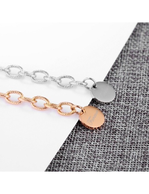 PULSERA ACERO CON CHAPA "FOREVER" (SE GRABA)