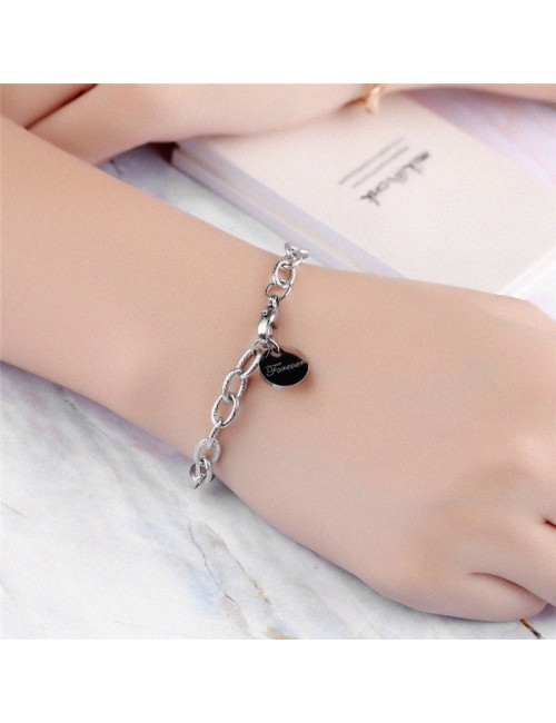 PULSERA ACERO CON CHAPA "FOREVER" (SE GRABA)