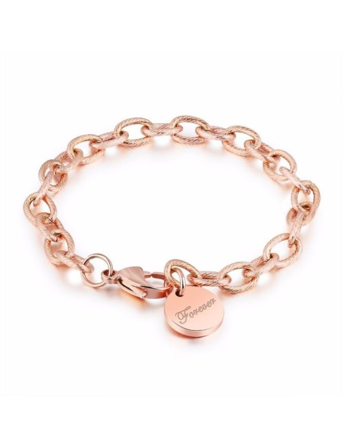 PULSERA ACERO CON CHAPA "FOREVER" (SE GRABA)