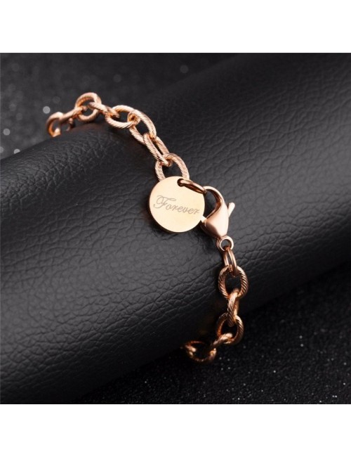 PULSERA ACERO CON CHAPA "FOREVER" (SE GRABA)