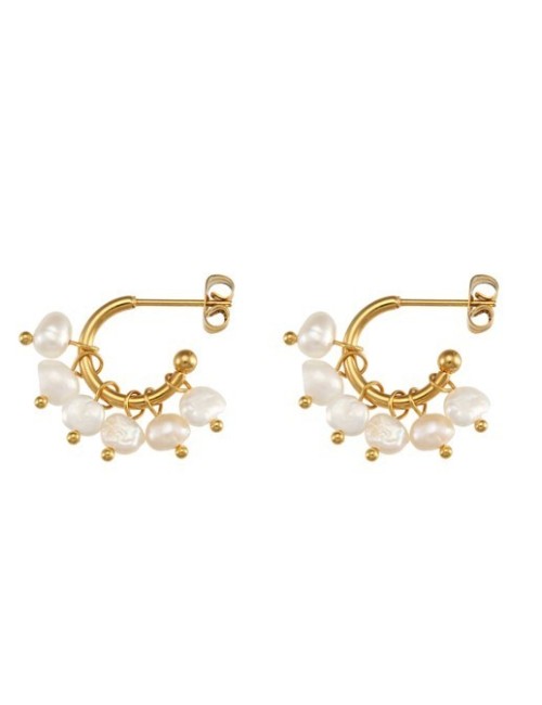 PENDIENTES MALLORCA ACERO Y ORO WATERPROOF