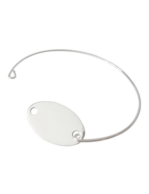 PULSERA HILO EN PLATA DE LEY CON CHAPA PERSONALIZABLE