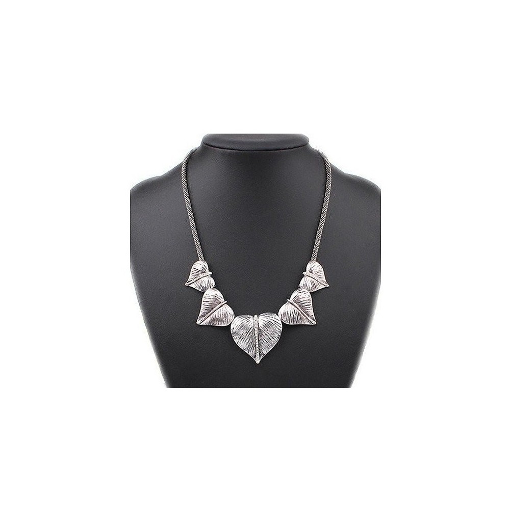 Collar gargantilla de zamak hojas, ETNIA