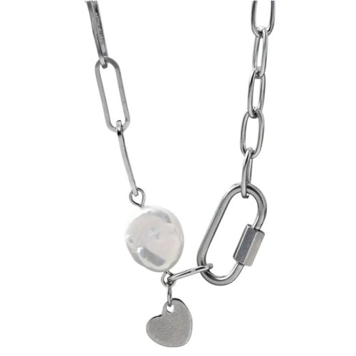 CHOCKER ELEGANTE CON PERLA NATURAL Y CORAZÓN PERSONALIZADO