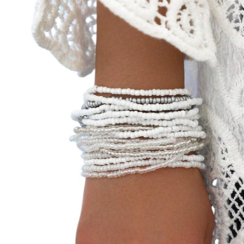 CONJUNTO 20 PULSERAS VERANO ROCALLA NATURAL