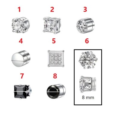 pendientes magnéticos con iman acero inoxidable