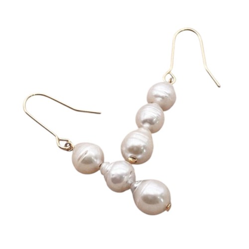 PENDIENTES LARGOS CON PERLAS EN CASCADA