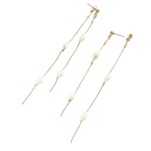 PENDIENTES LARGOS BOHO CON CARACOLAS MARINAS