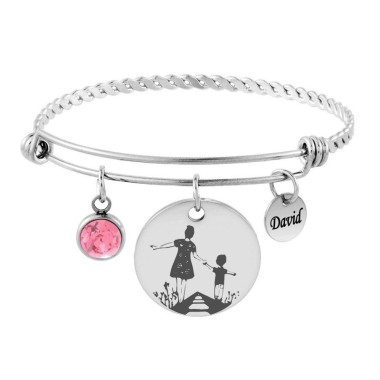 PULSERA RÍGIDA CON DOS CHAPAS PARA GRABAR