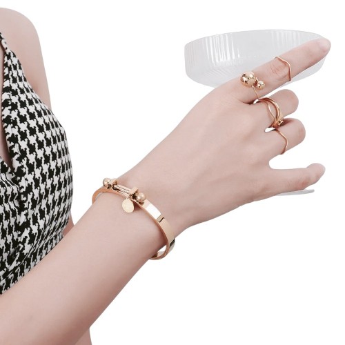PULSERA RÍGIDA CON MINI CHAPITA PARA GRABAR