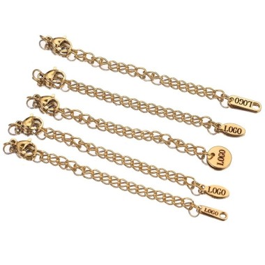 MINI ETIQUETAS ACERO Y ORO CON LOGOTIPO PERSONALIZADO PARA JOYAS Y BISUTERIA