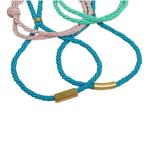 PULSERA CORDÓN TRENZADO COLORES Y ENTREPIEZA PARA GRABAR