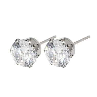 PENDIENTES TIPO CHATÓN UNISEX, ACERO Y ORO 18 KILATES